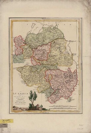 Karte der Lausitz, 1:500 000, Kupferstich, 1780