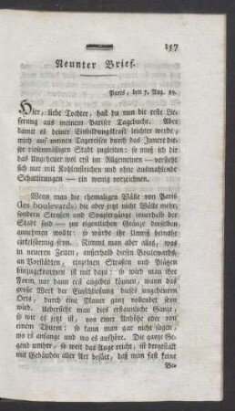 Neunter Brief. Paris, den 7. Aug. 89.