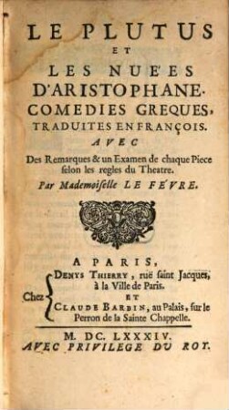 Le Plutus et les Nubes : Comédies grecques