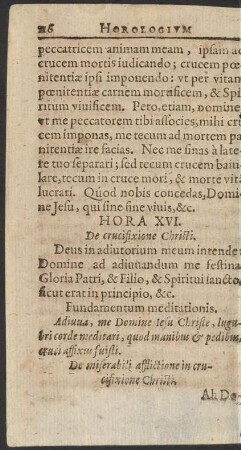 Hora XVI.