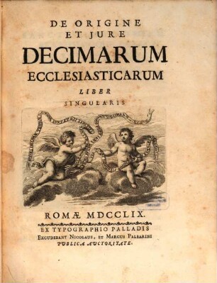 De origine et iure decimarum ecclesiasticarum libr.