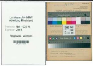 Entnazifizierung Wilhelm Rogowski , geb. 10.09.1895 (Kraftfahrer)