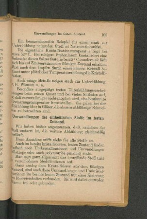 Umwandlungen der einheitlichen Stoffe im festen Zustand.
