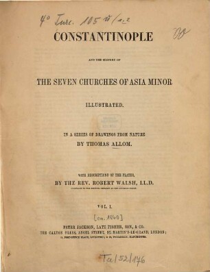 Constantinople and the scenery of the seven churches of Asia Minor : illustrated. 1
