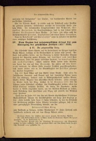 IV. Vom Beginn des peloponnesischen Kriegs bis zum Untergang der griechischen Freiheit (431-338)