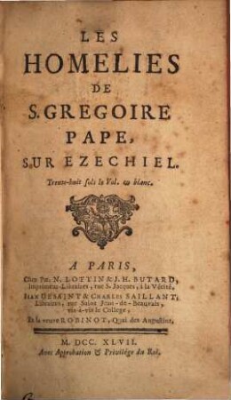 Les homelies sur Ezechiel
