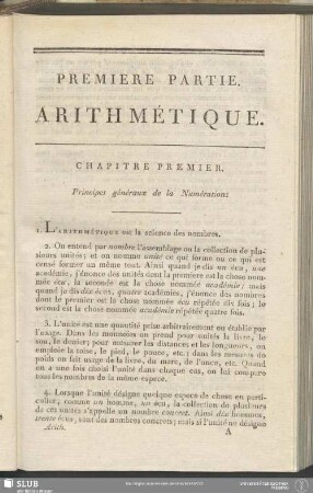 Premiere Partie. Arithmétique