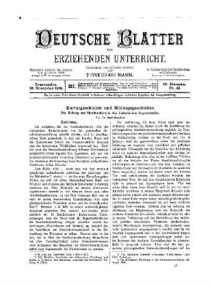 Kulturgeschichte und Bildungsgeschichte