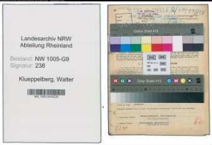 Entnazifizierung Walter Klueppelberg , geb. 16.02.1909 (Prokurist)