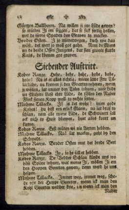 Siebender Auftritt.