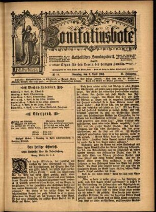 Erste Ausgabe vom Sonntag, den 03. April 1904.