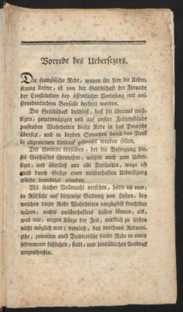 Vorrede des Uebersezers.