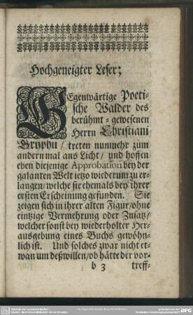 Hochgeneigter Leser