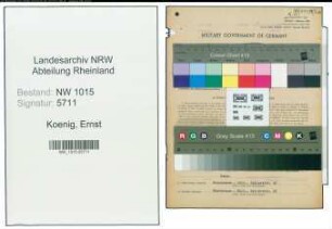 Entnazifizierung Ernst Koenig , geb. 15.08.1896 (Drogist)