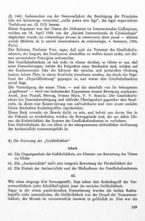 B) Die Ersetzung der "Gefährlichkeit"