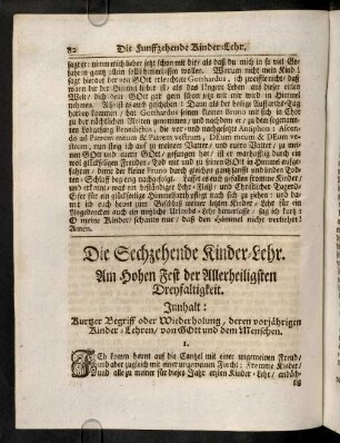82-87, Die Sechzehende Kinder-Lehr