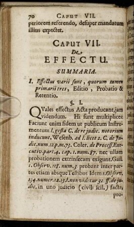Caput VII. De Effectu.