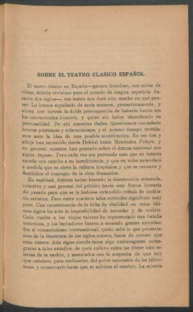 Sobre el teatro clasico español