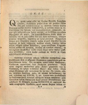 Historia Resvrrectionis Christi A Contradictionibvs Obiectis Plane Libera