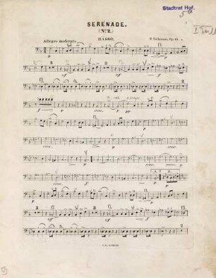 Serenaden für Streich-Orchester : (2 Violinen, Viola, Violoncell & Contrabass) : op. 63 in F dur