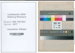 Entnazifizierung Wilhelm Linnenbrink , geb. 30.09.1909 (Kinobesitzer)