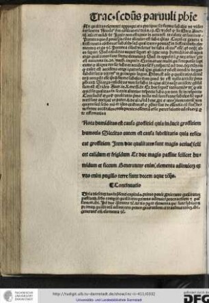 Continuatio: tria dicit textus in presenti capitulo, primo ponit proprietates qualitatum passivarum...