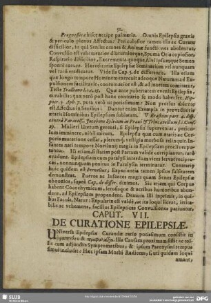 Caput VII. De Curatione Epilepsiae