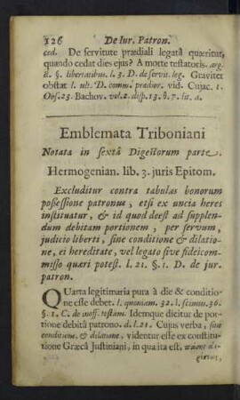 Notata in sextâ digestorum parte.