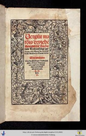 Vergilii Maronis Dryzehen Aenneadische Bücher von troianischer Zerstörung und Uffgang des Römischen Reichs