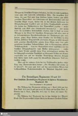 Die Freiwilligen-Regimenter 19 und 20