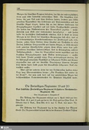 Die Freiwilligen-Regimenter 19 und 20