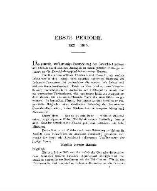 Erste Periode. 1821 - 1845