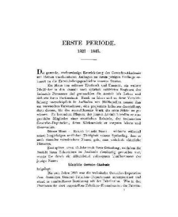 Erste Periode. 1821 - 1845