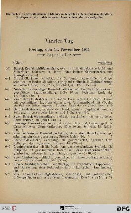 Vierter Tag: Freitag, den 14. November 1941, Beginn 14 Uhr (Nr. 640-864)