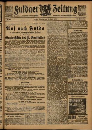 Zweite Ausgabe vom Dienstag, den 25. April 1905.