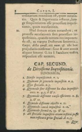 Cap. Secund. De Divisione Inquisitionis.