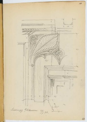 Ansitz Lusenegg, Lajen: Detail (aus: Skizzen- und Fotoalbum 13)