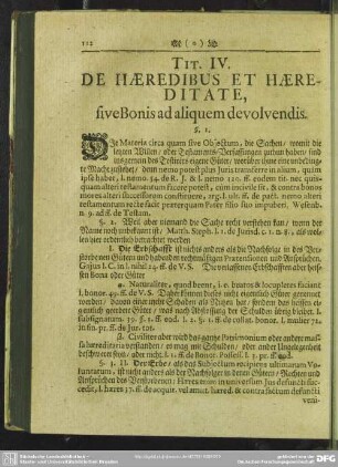 Tit. IV. De Haeredibus Et Haereditate, sive Bonis ad aliquem devolvendis