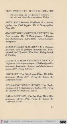Illustrierte Werke 1901-1930