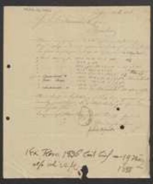 Brief von Friedrich Hofmeister an August Emanuel Fürnrohr