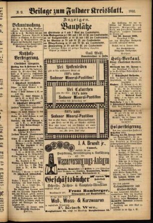Zweite Ausgabe vom Samstag, den 21. Januar 1893.