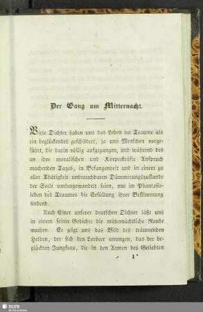 Der Gang um Mitternacht : Gang um Mitternacht