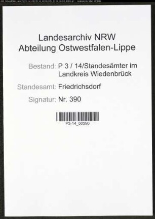 Heiratsregister Standesamt Friedrichsdorf