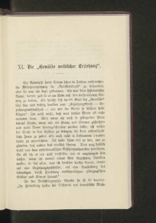 XI. Die "Gemälde weiblicher Erziehung".
