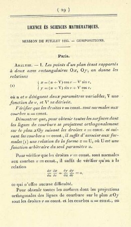 Licence ès sciences mathématiques.