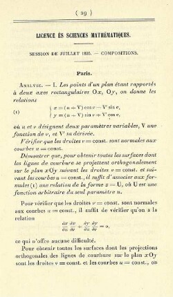 Licence ès sciences mathématiques.
