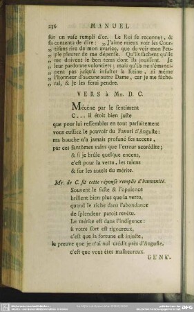 Vers à Mr. D. C.