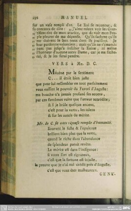 Vers à Mr. D. C.