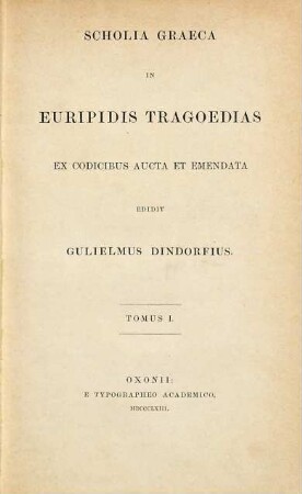 Scholia Graeca in Euripidis Tragoedias, 1