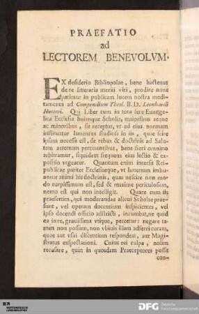 Praefatio ad Lectorem Benevolvm.